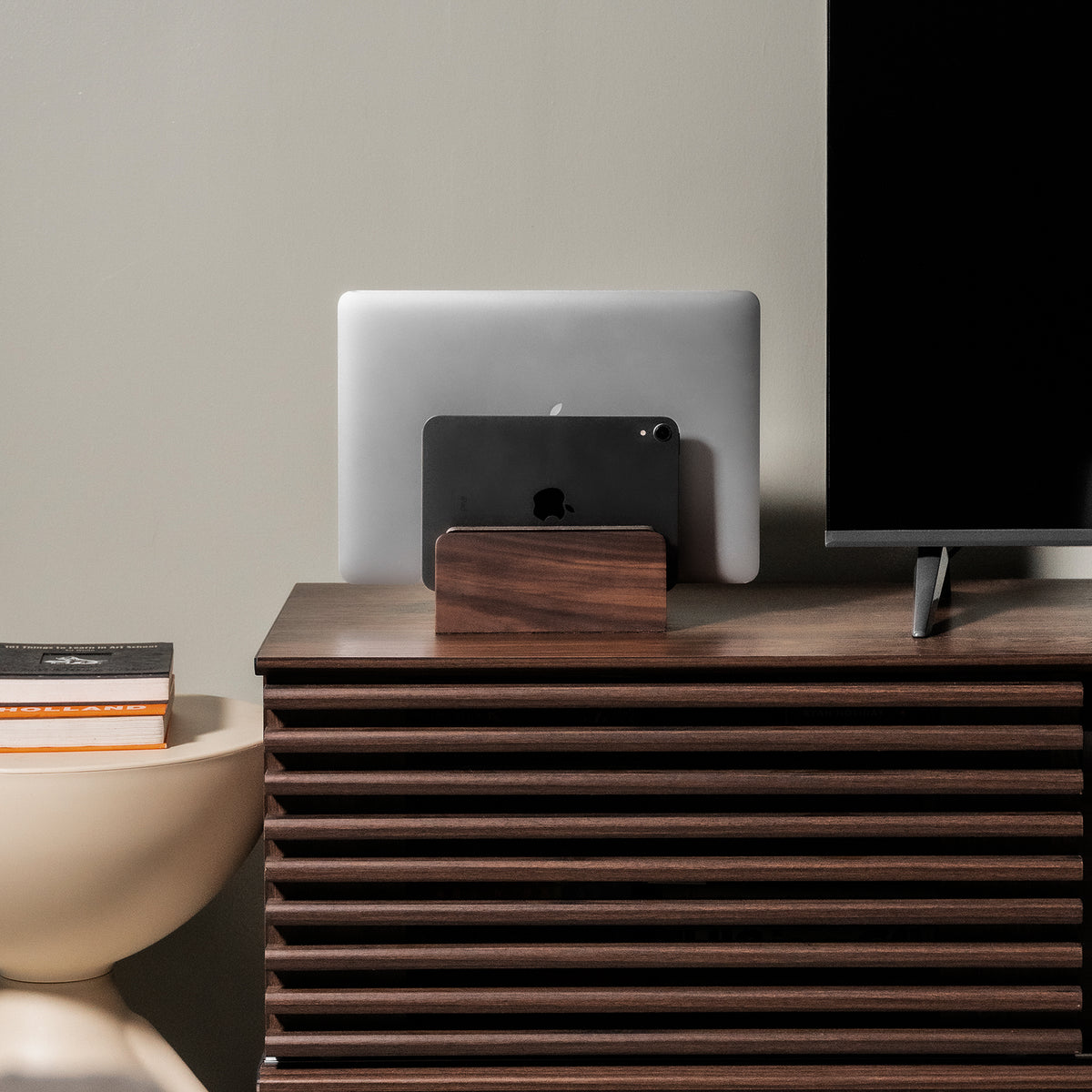 Vertical Laptop Stand | Walnut