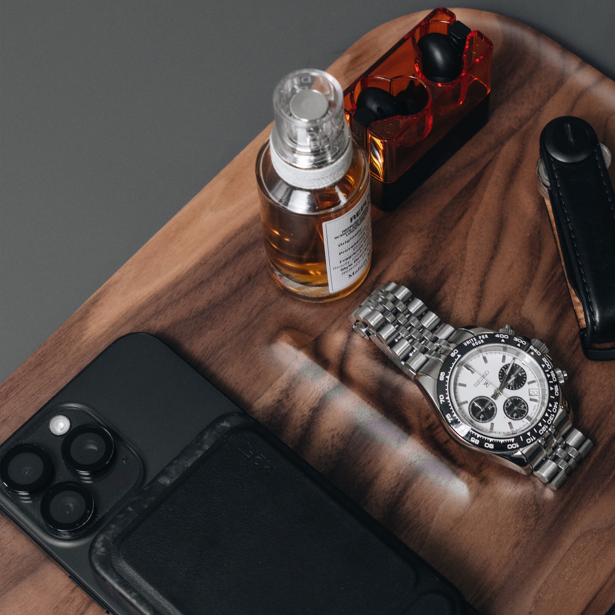 Japandi Catchall Tray Valet | Walnut